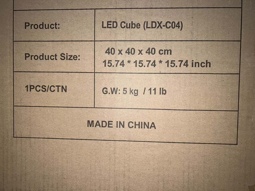 16-Inch LED Rechargeable Decorative Light Cube | Waterproof, Dimmable, Adjustabl