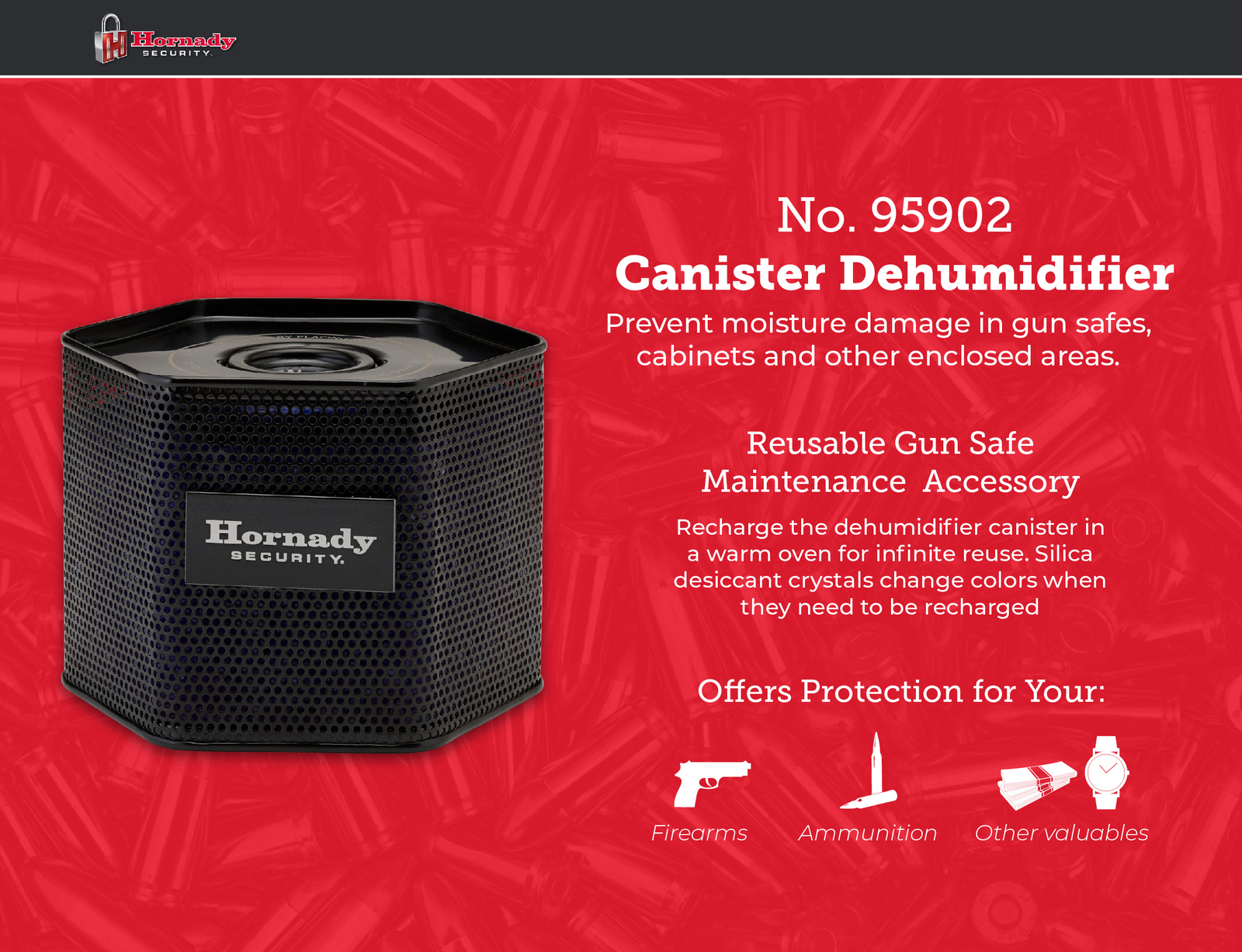 Hornady Reusable Canister Dehumidifier 750G, 95902 - Gun Safe Accessories