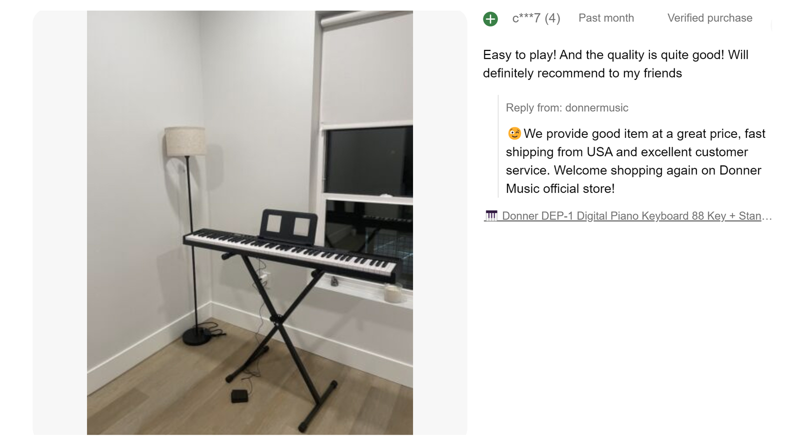 Donner DEP-1 88-Key Digital Piano with Sustain Pedal Case