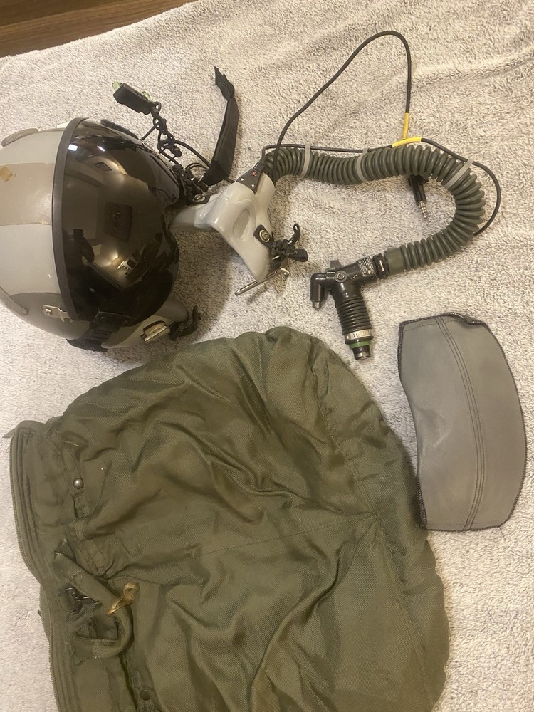 Gentex USAF Fighter Pilot Flight Helmet David Clark Comms Visor Oxygen Mask