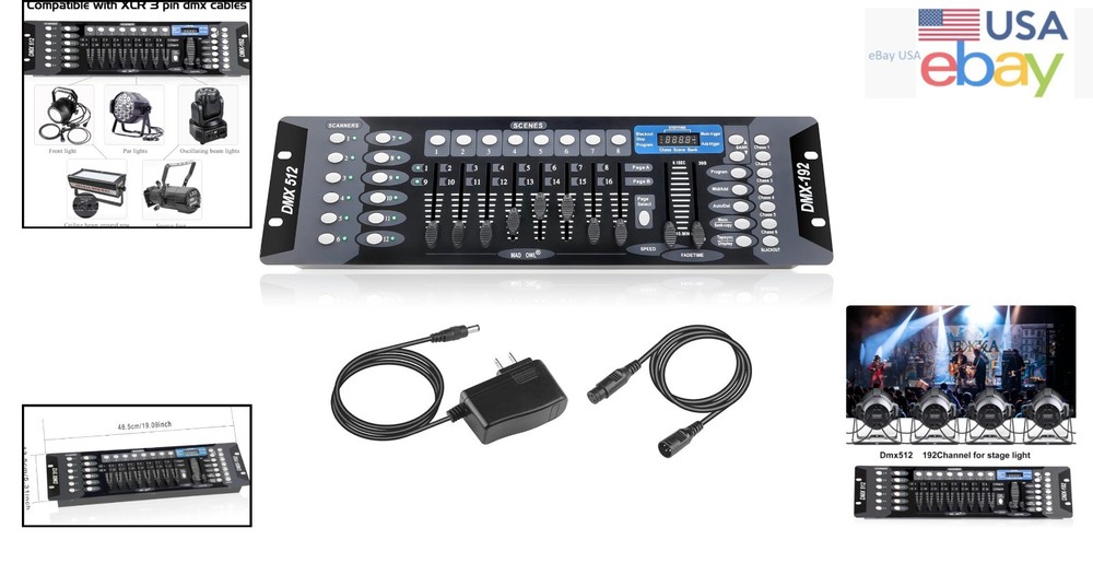 Professional DJ Lighting Console with Programmable Scenes and Easy Interface