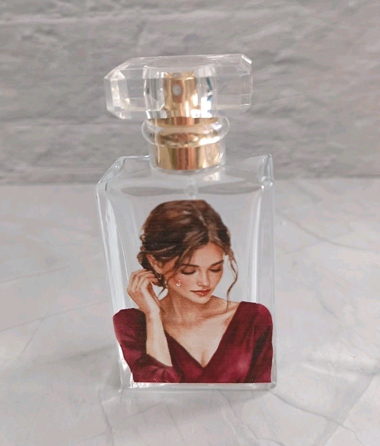 Crying Lady Design Clear Glass Spray Perfume Bottle Empty Refillable 50ml