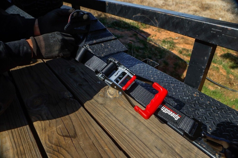 SpeedStrap Heavy Duty Red 2"x10' Ratchet Tie-Down W/ Floating Snap Hook
