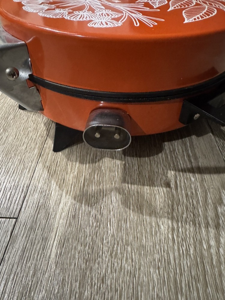 Vintage SEARS ROEBUCK Waffle Maker Model Orange Spice Herbs. Missing plug.