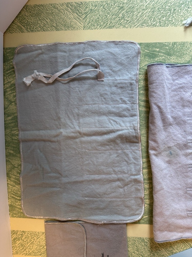 3 EJ Scheer Anti Tarnish Roll-up Flatware & Drawstring Storage Bag Silver Lot #1