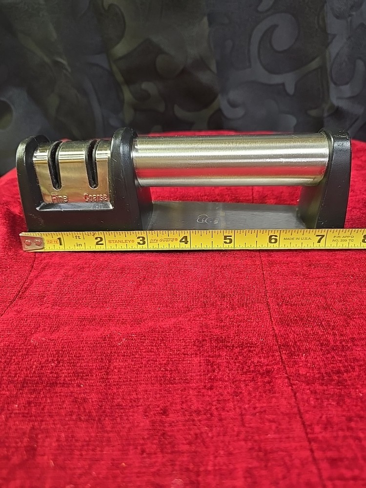 Stainless Priority Chef Knife Sharpener 2 Stage Fine Coarse 8"L