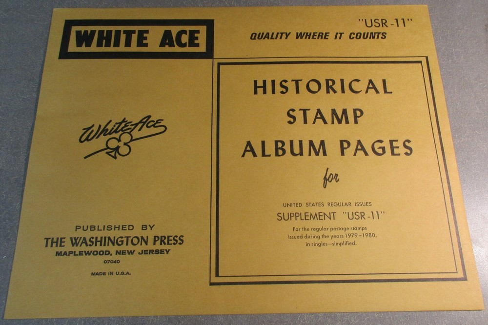 WHITEACE USR-11 HISTORICAL STAMP ALBUM PAGES STAMPS RELEASED 1979-80 W/FREE SHP.