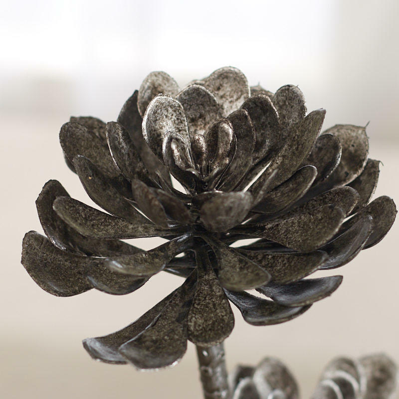 Silver Metallic Artificial Succulent Pick