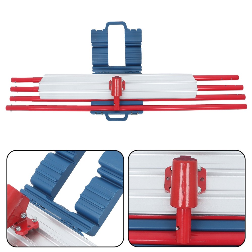 Red Concrete Bull Float Kit 48" × 8" Round End Concrete Float Tool With 4 Rods