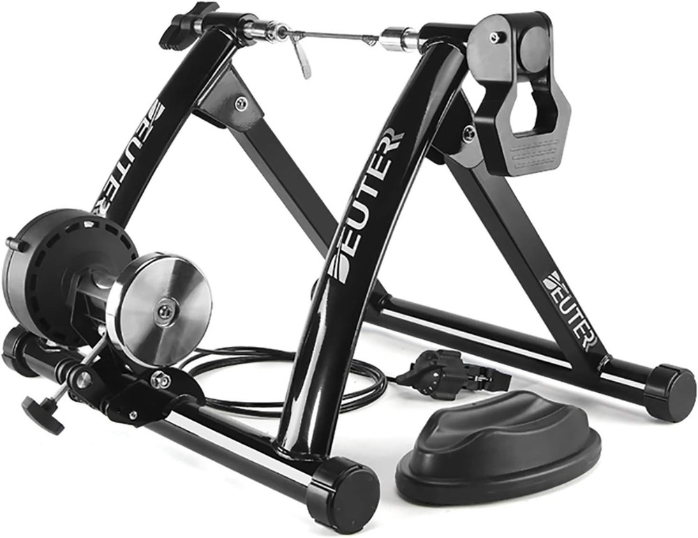 Indoor Cycling Trainer with Front Wheel Riser Block for Stable Ride Experience