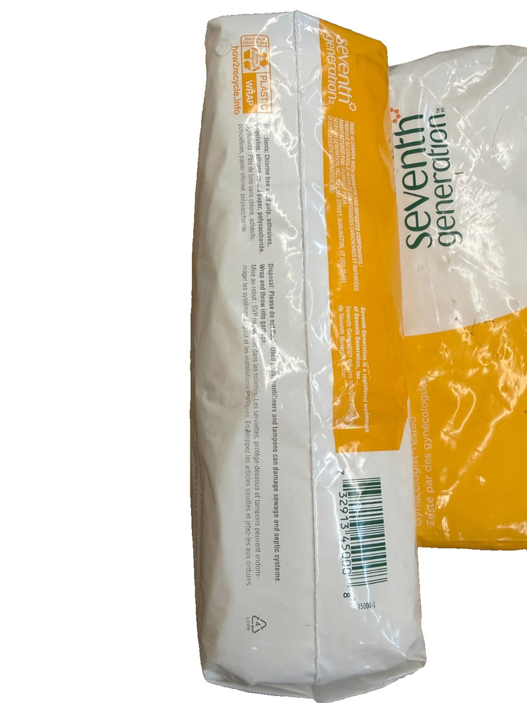 (3) Seventh Generation Maxi Pads Regular Chlorine Free 24 ct