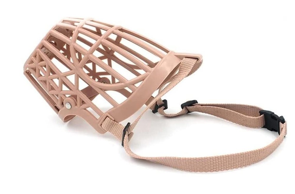 7pcs/Set Softness Plastic Dog Muzzle, Anti Bite Adjustable Pet 7, grey