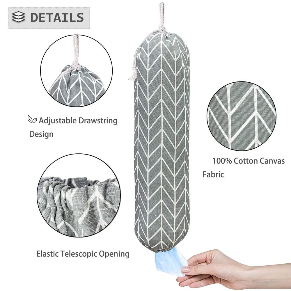 Kitchen Bag Holder, Travel Friendly Plastic Organizer, Gray