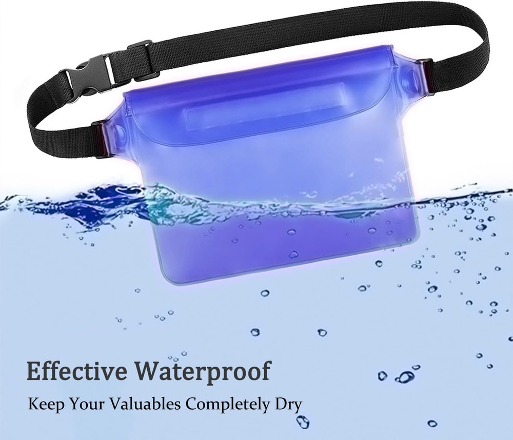 2-Pack Waterproof Pouch with Adjustable Waist Strap | Screen Touch Sensitive ...