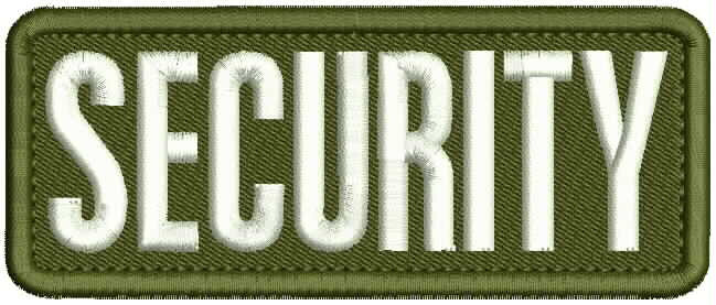 SECURITY EMBROIDERY PATCH 2X5 VELCR@ ON BACK