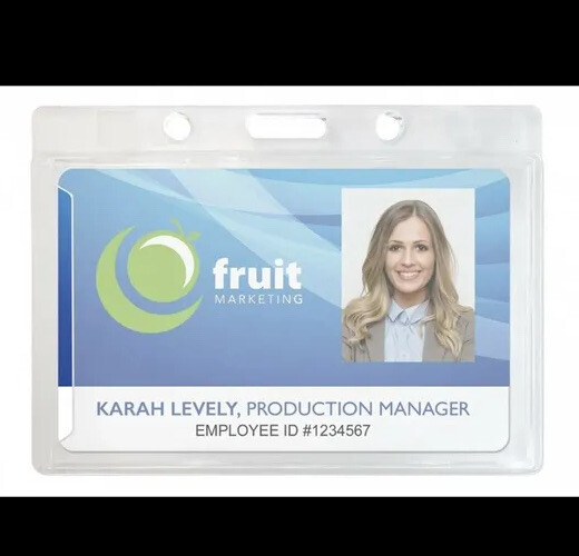 5 Pack ID Card Badge Holder Horizontal Hard Plastic Protector Clear Case