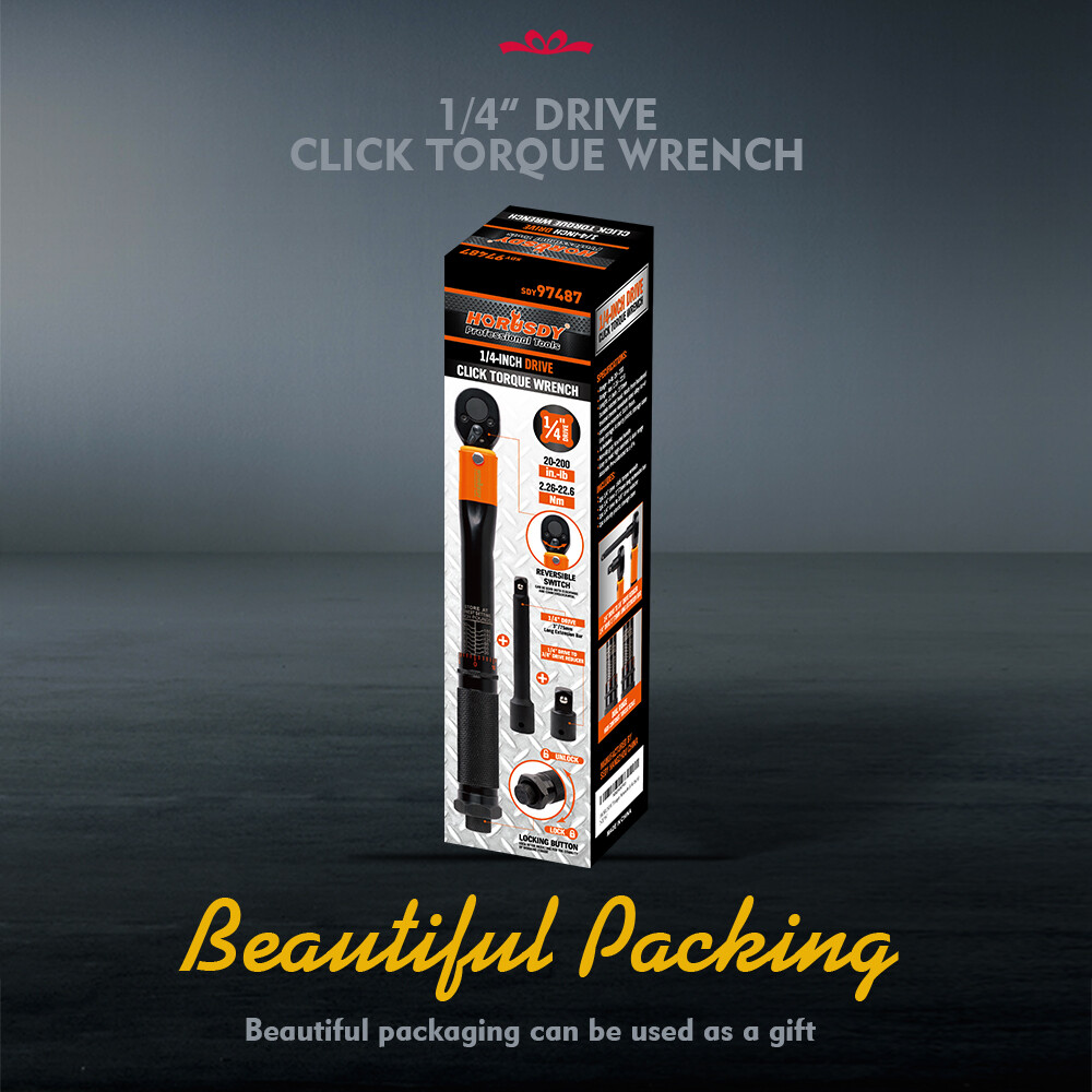 1/4" Torque Wrench Snap Socket Professional Drive Click Ratcheting Father's Day