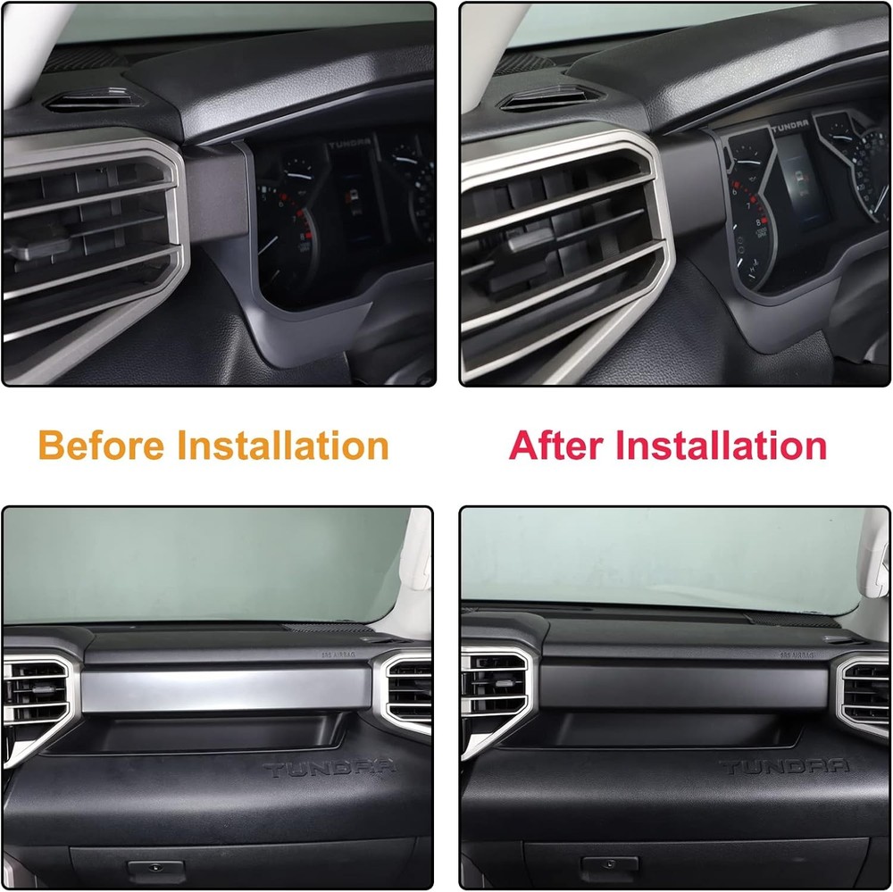 Central Control Dashboard Panel Strips Trim Compatible with Tundra/Matte Black