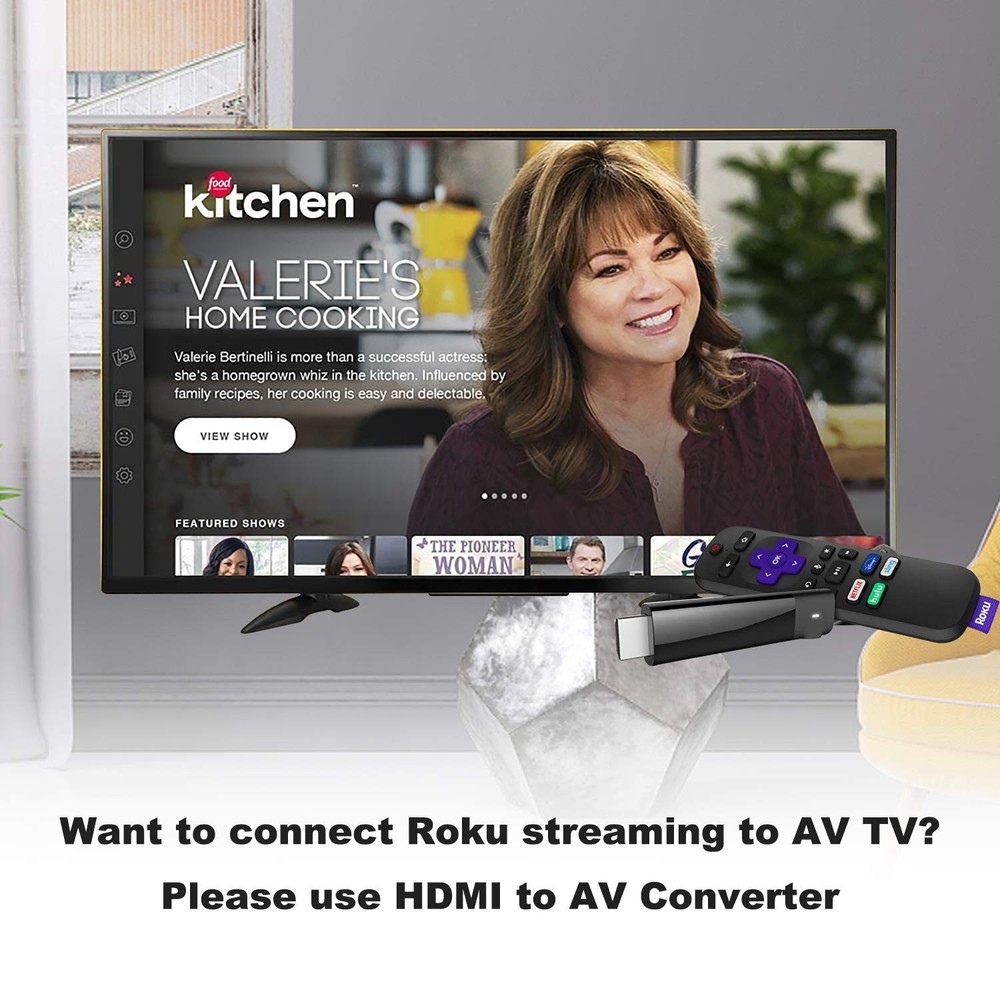 HDMI to AV Converter RCA Composite Adapter, Support Black