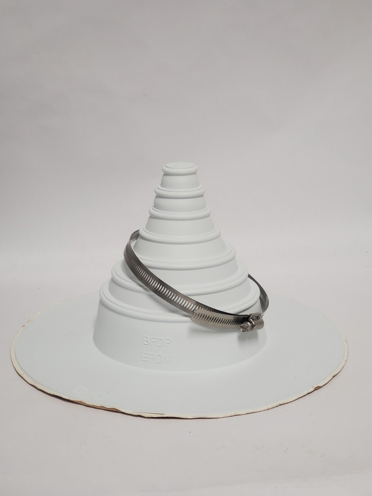 1" - 6" WHITE UNIVERSAL TAPED PIPE BOOT PEEL AND STICK PS