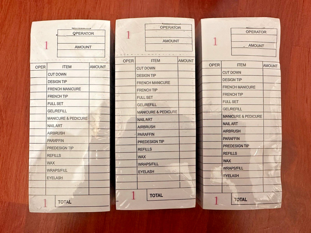 30 Books Nail Salon Ticket Check Book 100ct/book