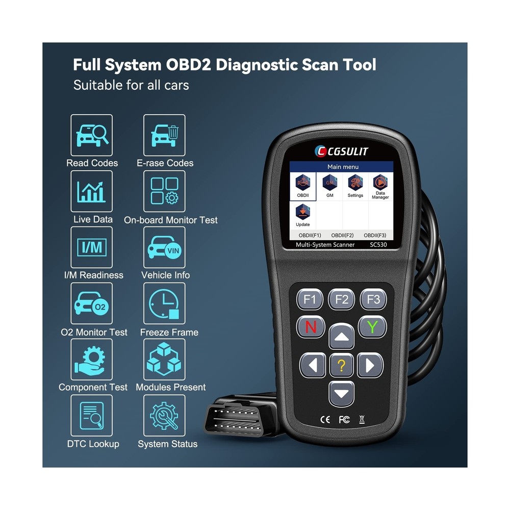 OBD2 Scanner Code Reader for Chevy/GMC Full System Diagnostic Scan Tool, Tran...