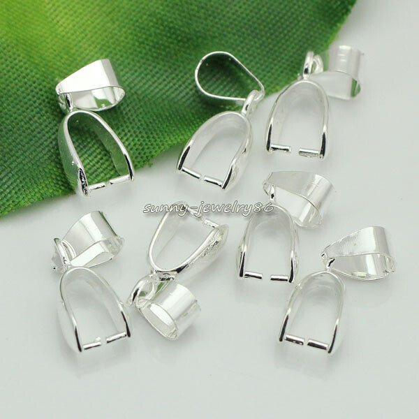 50/100/200pcs Pendant Pinch Bails Silver/Dull Silver/Gold Plated 14mm/16mm/20mm
