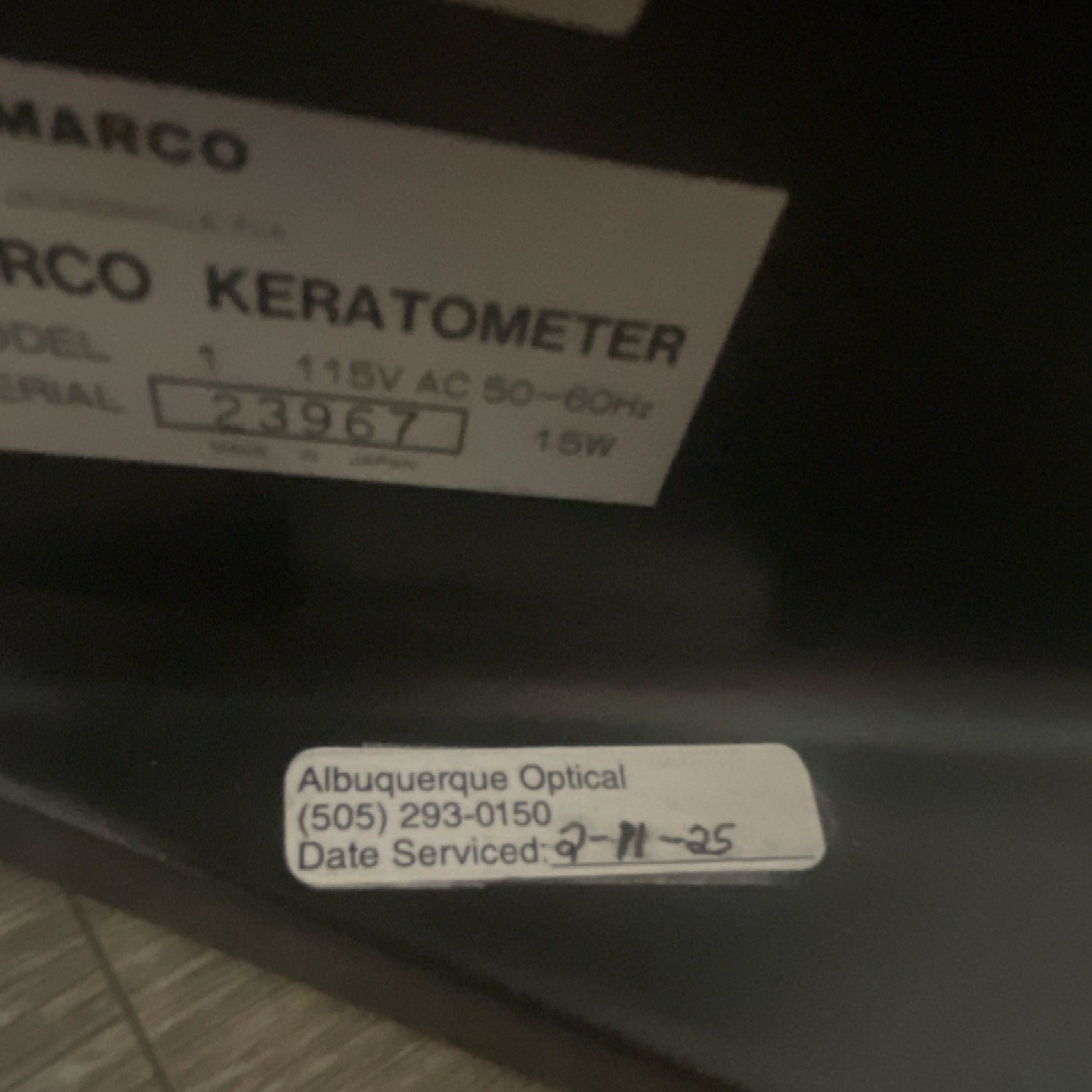 Marco Keratometer Model 1 Ophthalmology Medical Instrument Equipment MPN 1