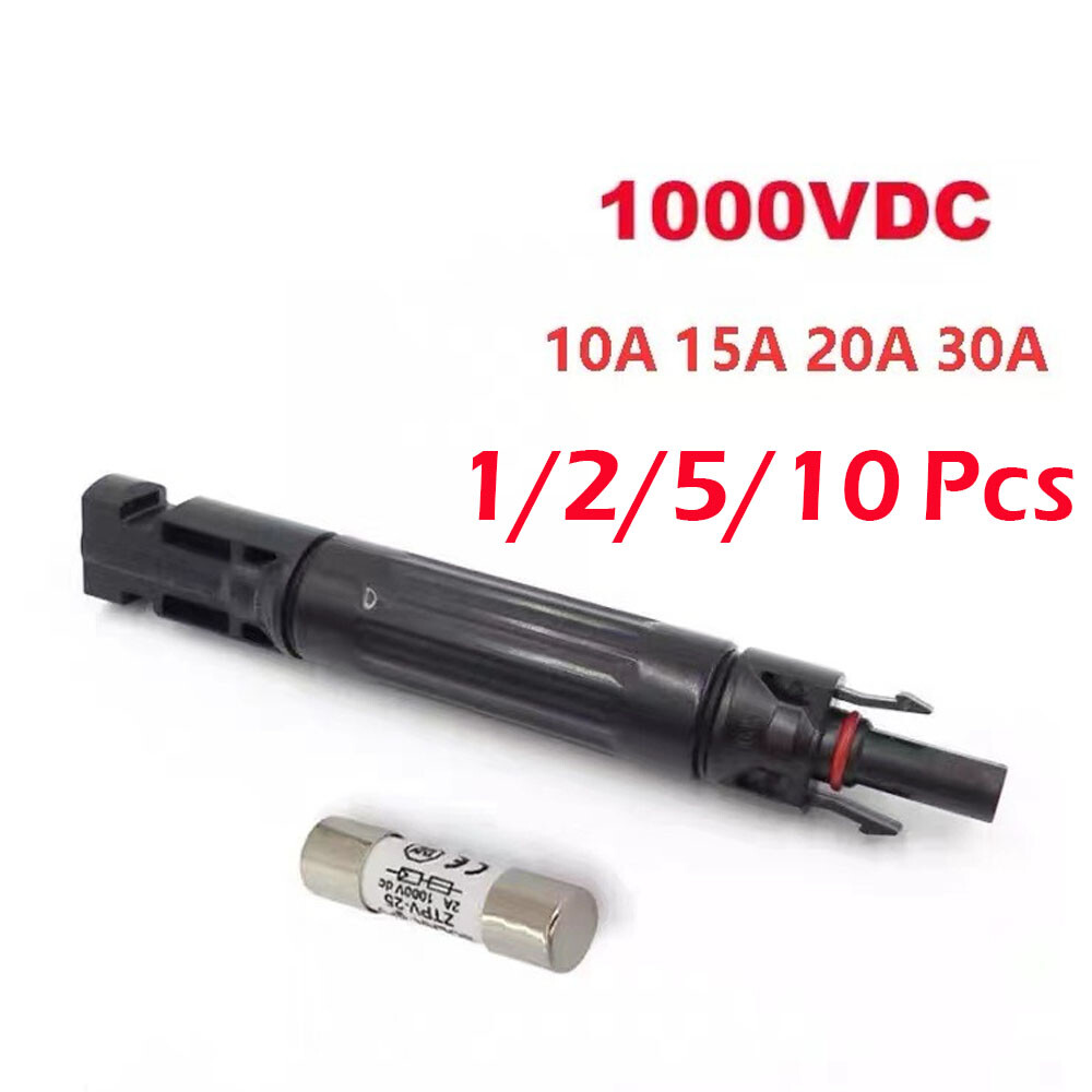 10-Pack 10A 15A 20A 30A in-line Fuse Holder Solar Panel Cable PV Connector USA