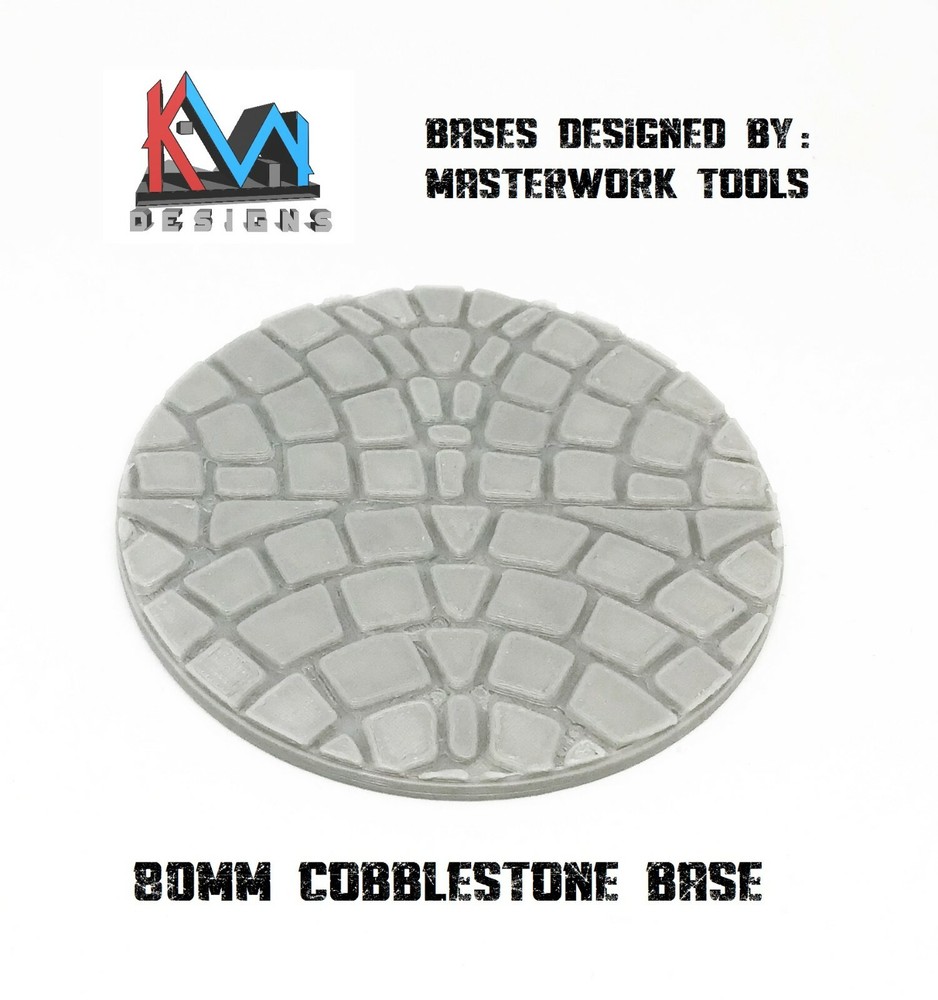 3D Printed - 80mm Scenic Cobblestone Base