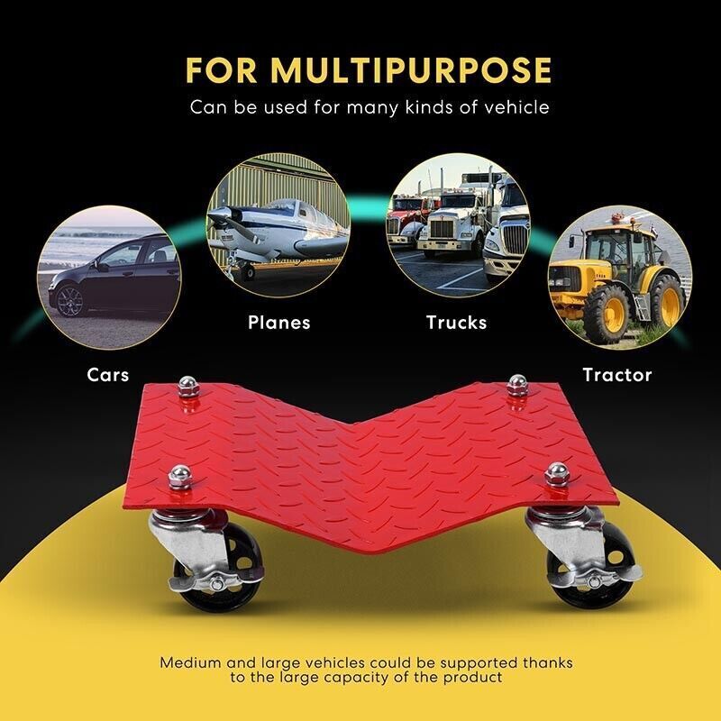 2/4pcs Car Dolly Wheel Heavy Duty Skate Auto Repair Dolly Slide 6000lbs Load