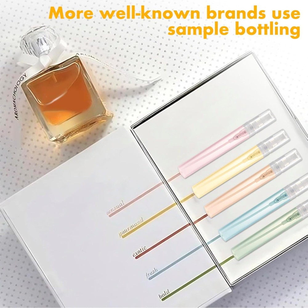 10 Pack 5ml Mini Perfume Sample Bottles - Clear Plastic Refillable Travel Spray,