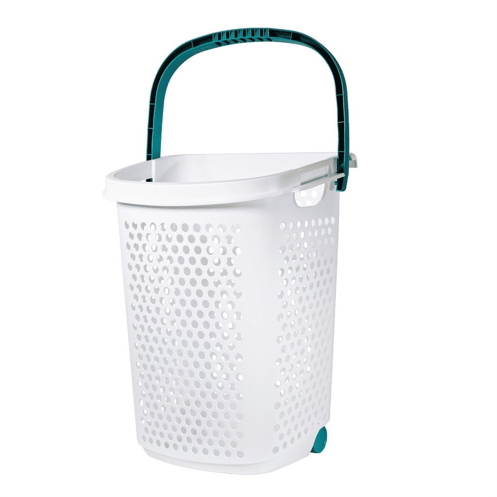 (2 pack) Home Logic 2 Bushel Rolling Plastic Laundry Hamper
