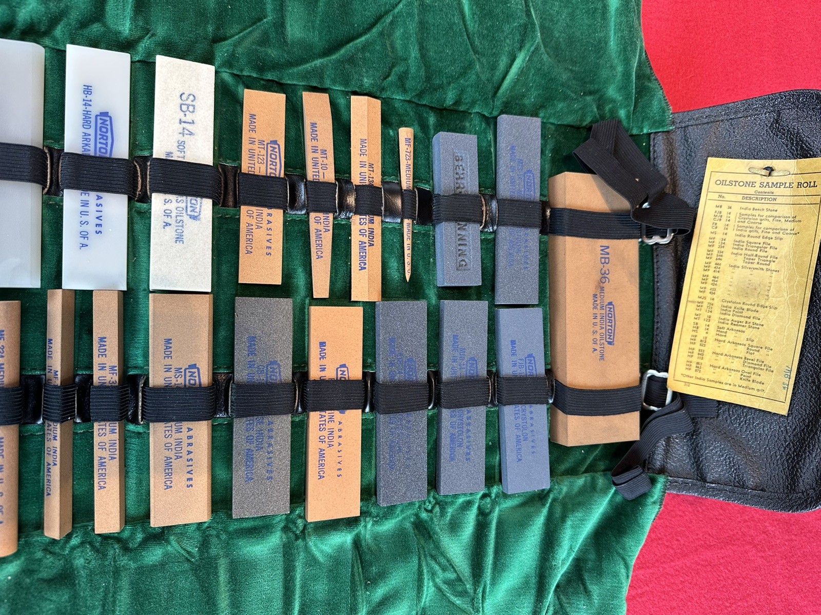 Norton Abrasives Oilstone Sample Roll **Pristine Condition** Made in U.S. of A