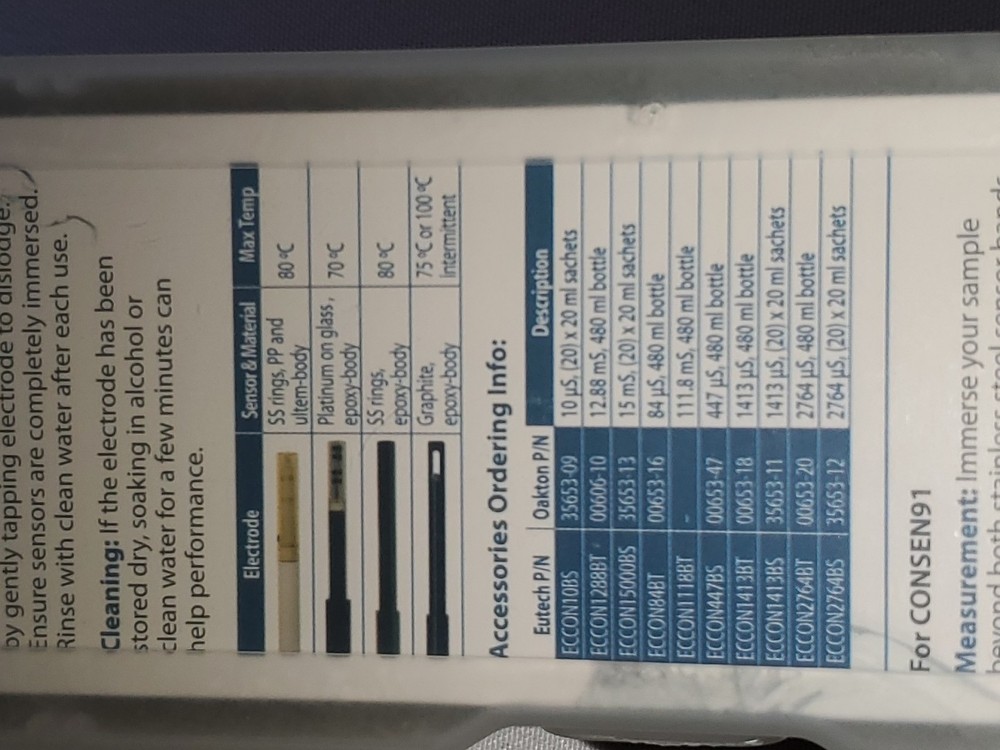 EUTECT Instruments Oakton Conductivity Electrodes, Removable Probe Gaurd