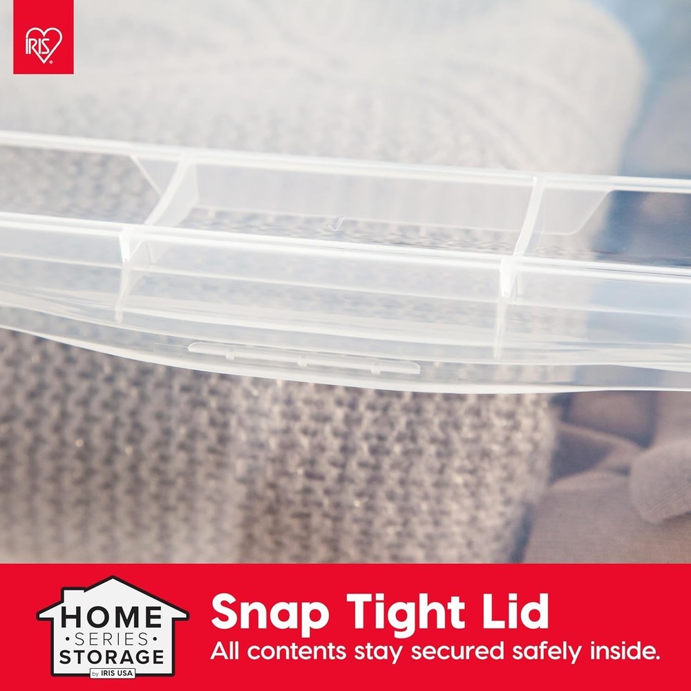 Stackable Clear Storage Containers - 15 Quart, 4-Pack Shoe & Game Storage