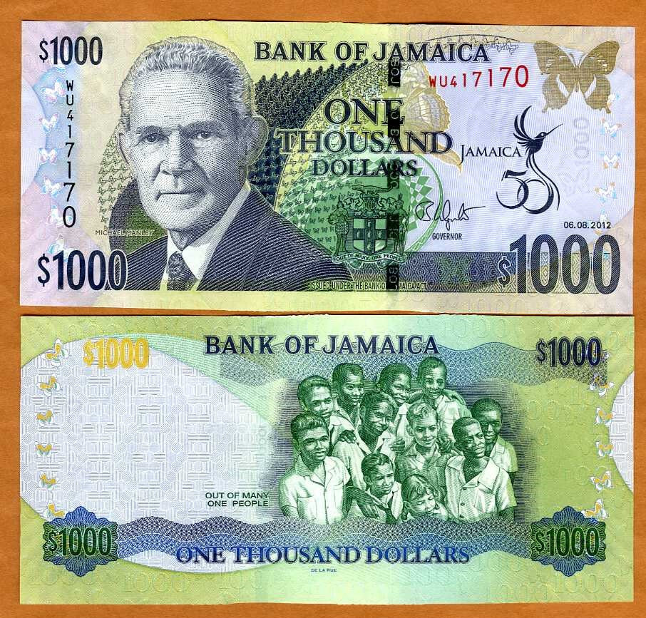 Jamaica, $1000, 2012, P-92, UNC Commemorative