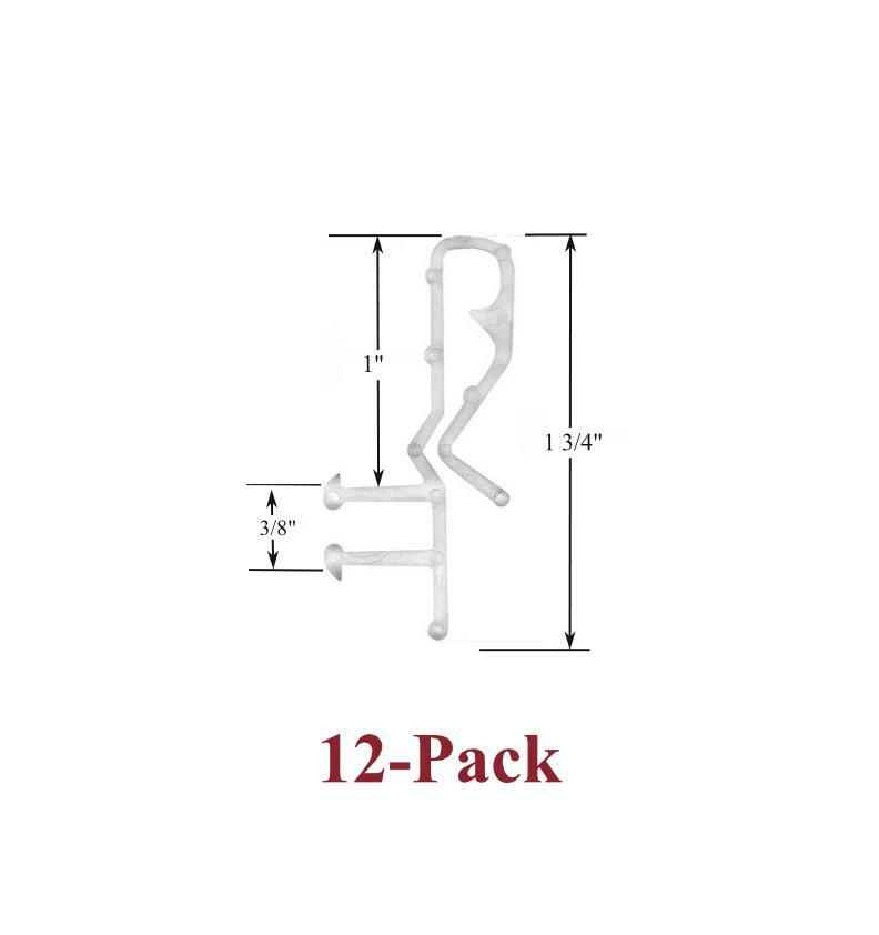 1 3/4" Hidden Channel CLEAR VALANCE RETAINER CLIPS (12-Pack)