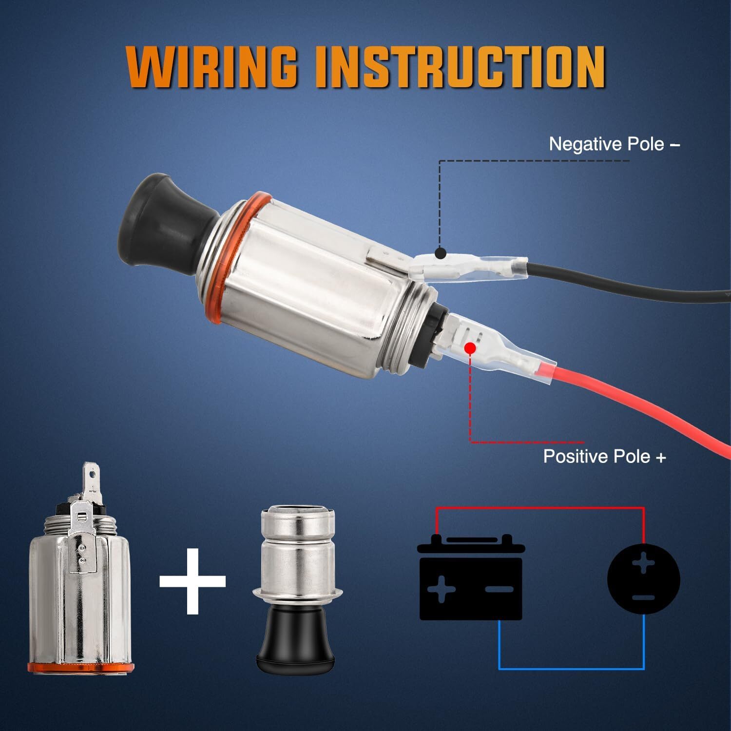 Nilight 2 Pack Cigarette Lighter 12V DC Car Replacement Socket