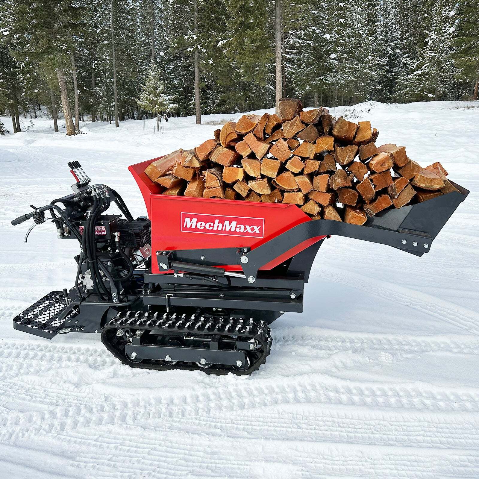 MechMaxx 1100Lbs Capacity Barrow 302cc 10HP E-Start Gas Tracked Dumper, D50HTFL