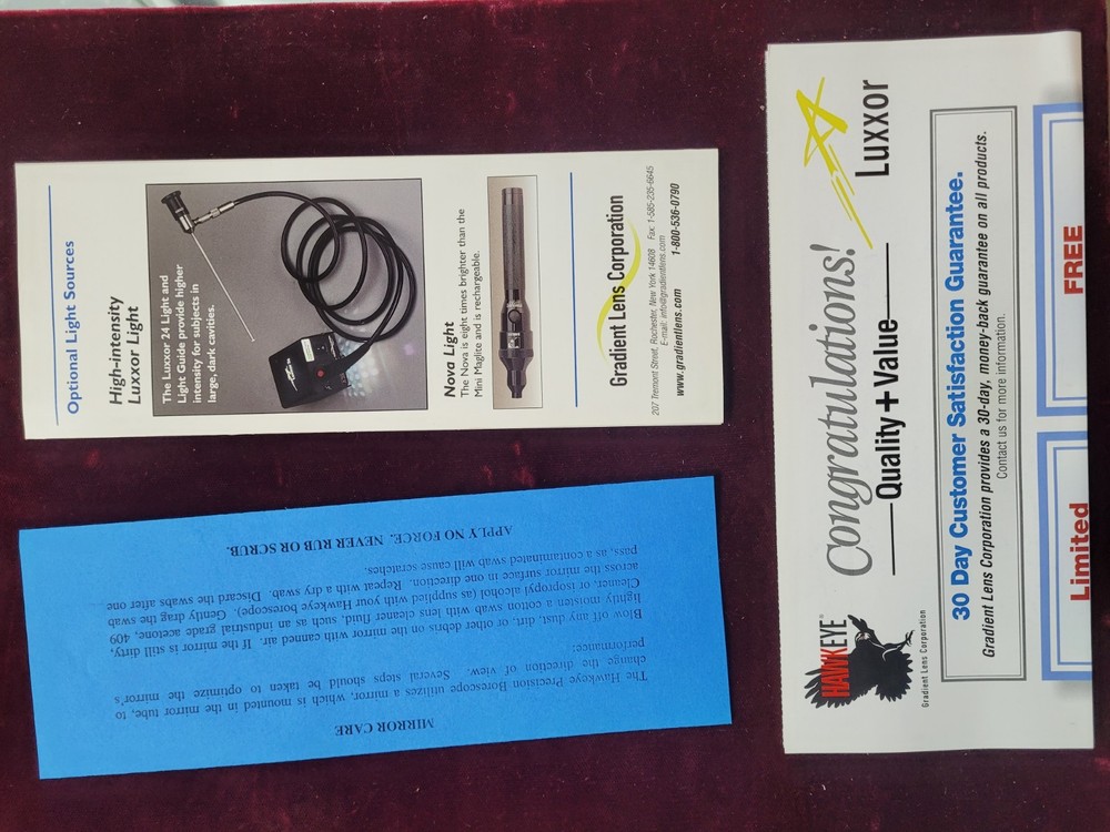 Hawkeye Gradient Lens Professional Precision Borescope Kit 17" Slim H15477
