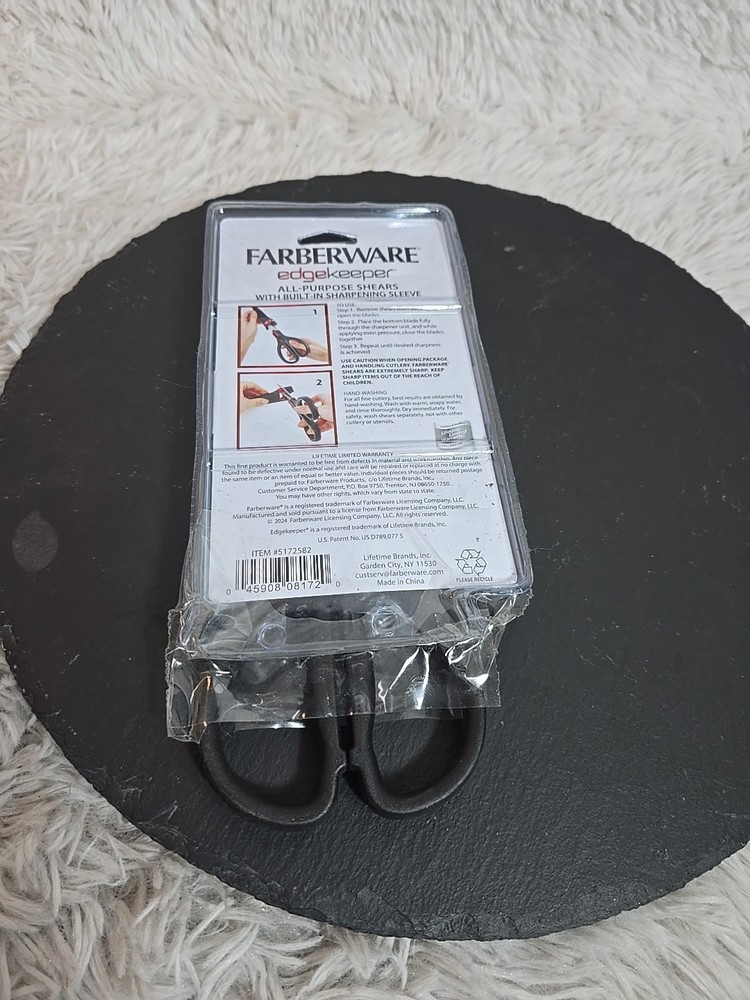 Farberware All-Purpose Shears EDGEKEEPER Scissors w/ Built-In Sharpening Sleeve