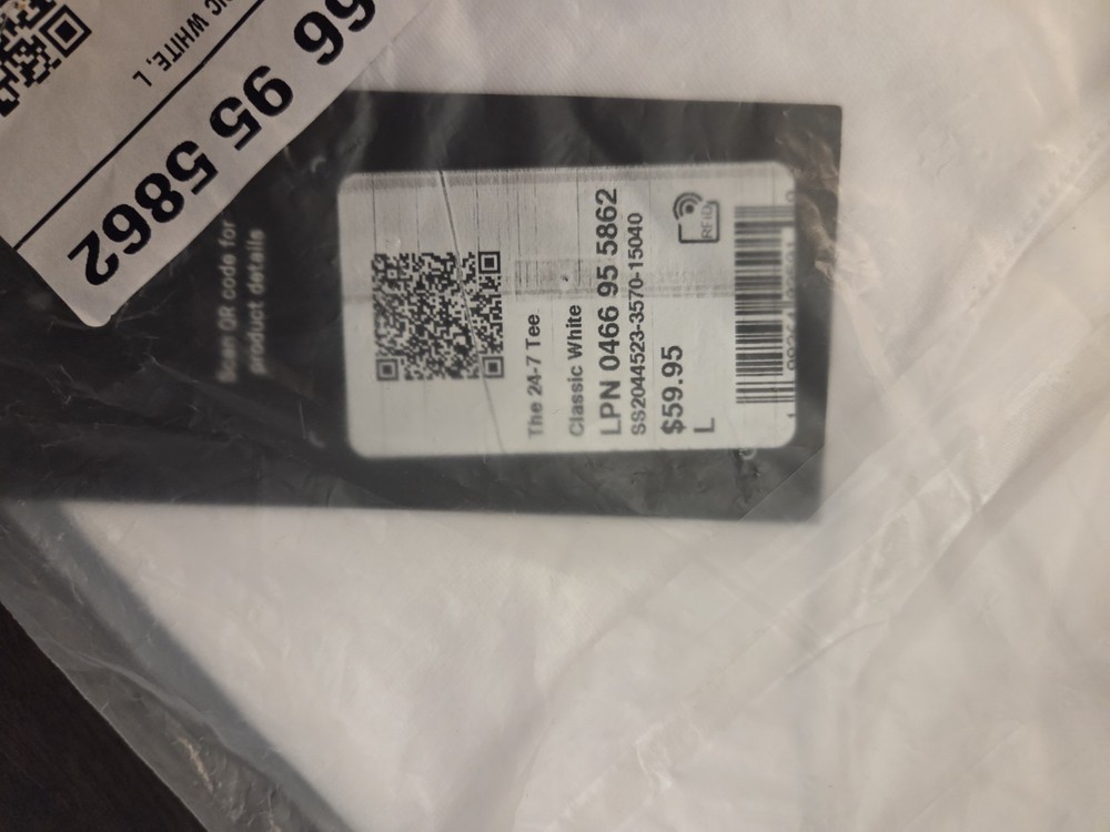 Fabletics NWT Men's The 24-7 Tee Classic White
