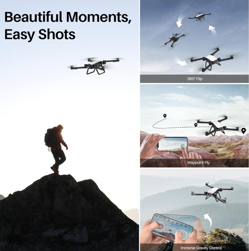 SIMREX X900 Drone Optical Flow Visual Positioning RC Quadcopter VR Arctic White