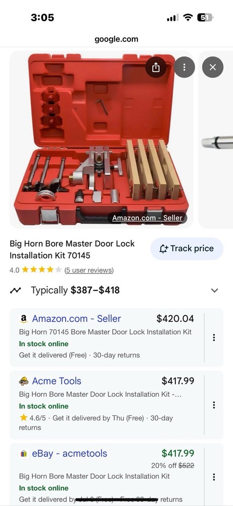 Templaco bore master bj 115 Installation Kit