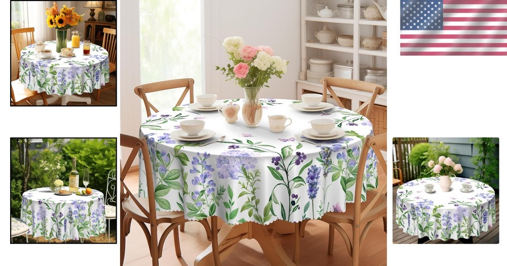 Charming 70" Round Polyester Tablecloth - Perfect for Indoor & Outdoor Dining