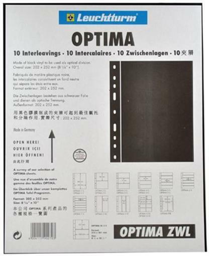 10 Black Interleaves For Lighthouse Optima Binder 3 / 4 Ring Album Free Shipping