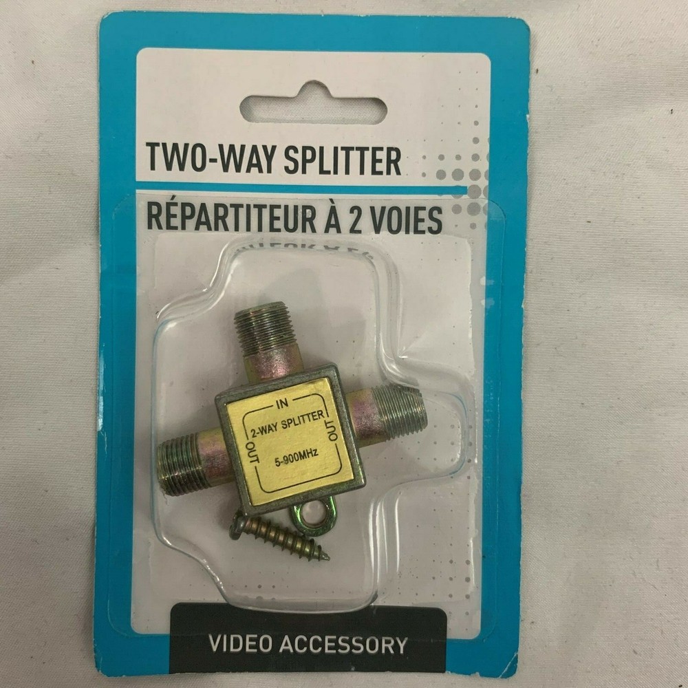 Two way Cable Splitter New in Package Video Accessory