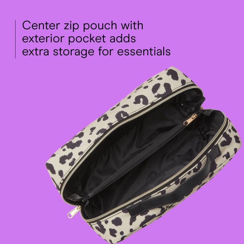 Leopard Print Toiletry Kit, Travel Organizer with Multiple Pockets