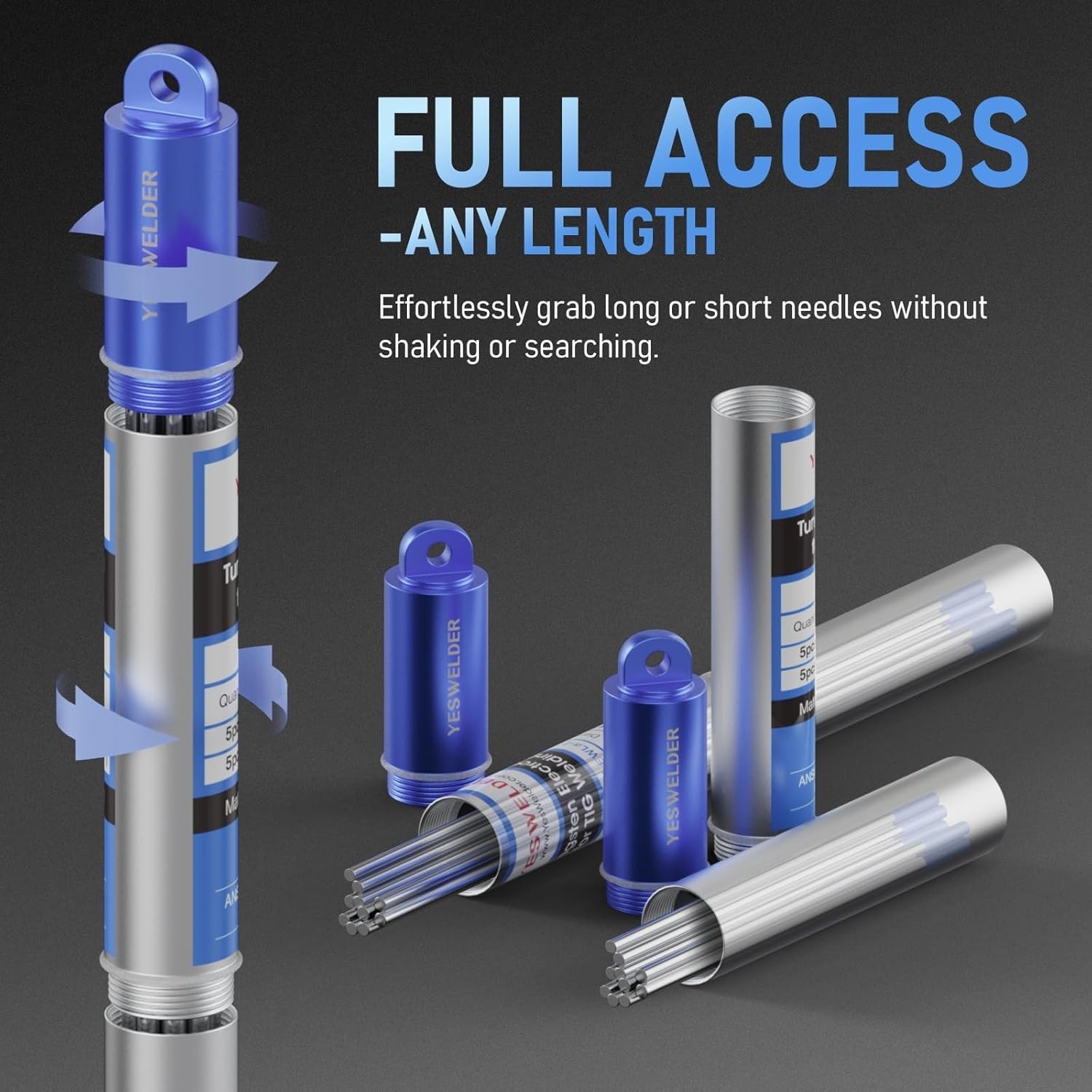 TIG Welding Tungsten Electrode 2% Lanthanated 5pk 1/16" & 5pk 3/32" by 7" Ass...